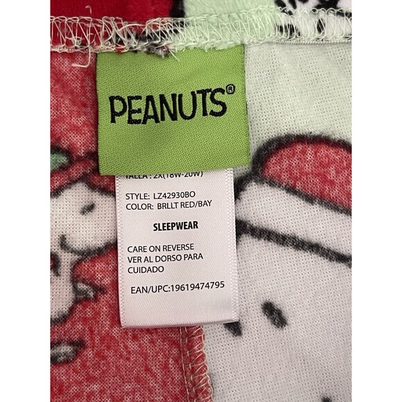 Peanuts Snoopy Christmas Holiday Lounge PJ Sleep Pants Fleece Ladys 2X 18W-20W - Picture 3 of 6